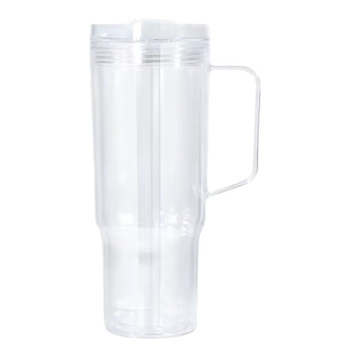 Wholesale Cross-border 40oz foreign trade car mug, giant transparent plastic cup, double-walled, large capacity, customizable water cup with glitter added.