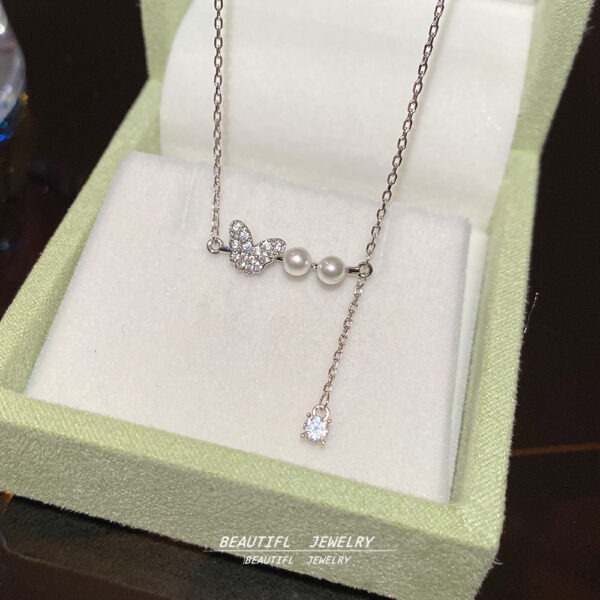 Wholesale Butterfly Pearl Tassel Necklace Lightweight Luxury