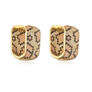 Pair of gold style c champagne diamonds