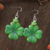 Wholesale St. Patrick's Day frog and four-leaf clover acrylic earrings