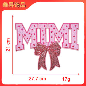 Heated hot melt glue*pink*letter bow*bow mimi*height 21*27.7cm