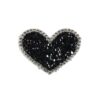 Wholesale Black heart-shaped rhinestone embroidery DIY patches