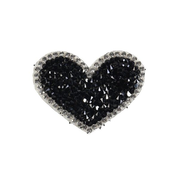 Wholesale Black heart-shaped rhinestone embroidery DIY patches
