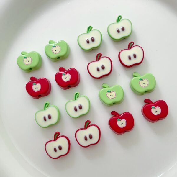 Wholesale Apple alloy paint cute beaded beads loose beads handmade DIY material accessories bracelet necklace bracelet accessories