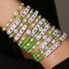Wholesale St. Patrick's Day Green Lucky Clover Soft Ceramic Bracelet Set