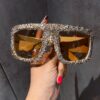 Wholesale Large frame rhinestone party women's sunglasses
