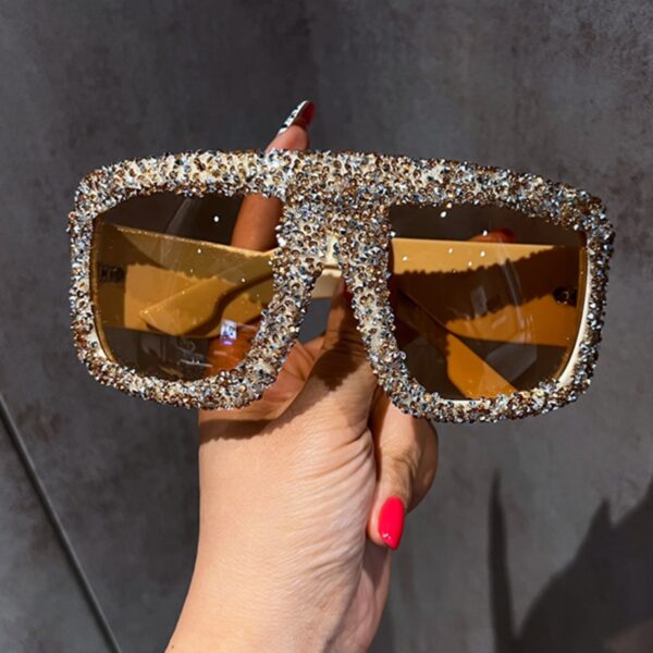 Wholesale Large frame rhinestone party women's sunglasses