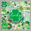 Wholesale 50pcs St. Patrick's Day Green Rainbow Four-Leaf Clover Waterproof Vinyl Stickers