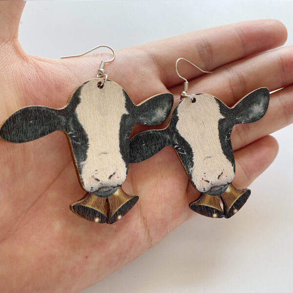 Wholesale Halloween Animal Western Wind Wooden Earrings
