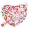 Wholesale 100pcs Love Pink Vinyl Waterproof Valentine's Day Sticker