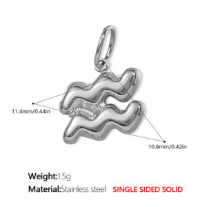 Pj431s1 aquarius steel color solid pendant