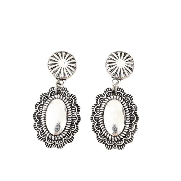 Wholesale Bohemian Geometric Patchwork Pumpkin Flower Alloy Earrings