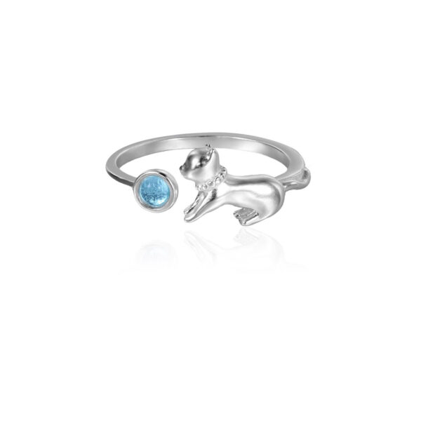 Wholesale Cat Moonstone Cute Open Ring