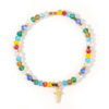 Wholesale Easter Card Cross Square Iron Gallstone Chain Color Crystal Bracelet