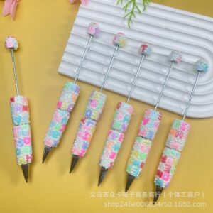 Wholesale Letter Pearl Rhinestone DIY Fancy Beadable Pens