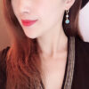 Wholesale Natural pearl hand wound turquoise long earrings
