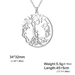 Mother + child (thin chain) steel color