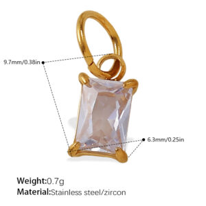 Pj466wegl white zirconium gold pendant