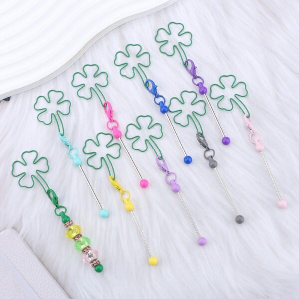 Wholesale Four-leaf Clover DIY Beadable Keychain