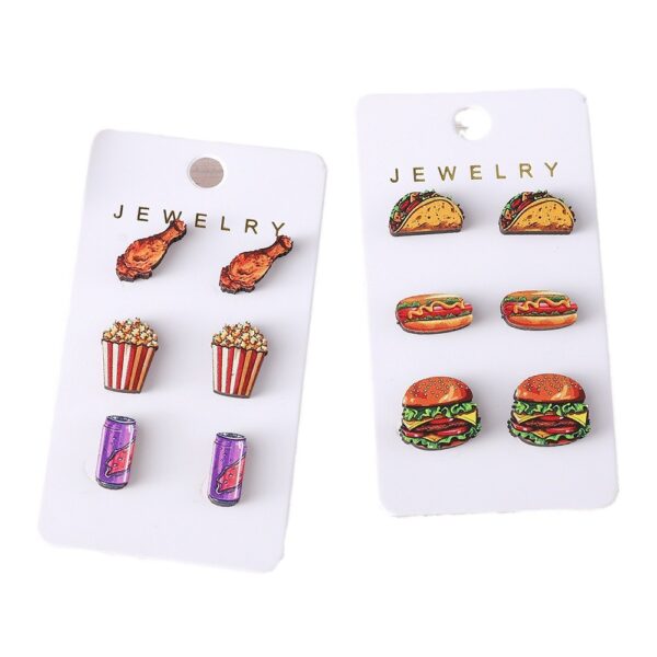 O1CN01wY0nTG1ZzQ8PYTzPV_2214986983265-0-cib Wholesale Hamburger Hot Dog Chicken Leg Popcorn Coke Food Earrings