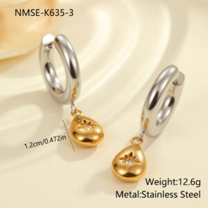 NMSE-K635-3 Teardrop Earrings / 18K