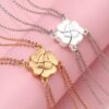 Wholesale four-leaf clover stitching necklace parent-child set good friend 4 person combination necklace