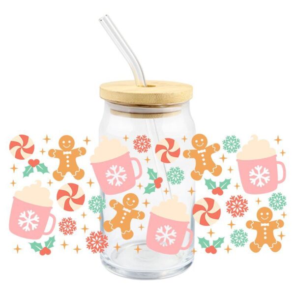 Wholesale UV DTF Pancake Man transfer crystal transparent stickers high temperature resistant waterproof glass Special wholesale manufacturers