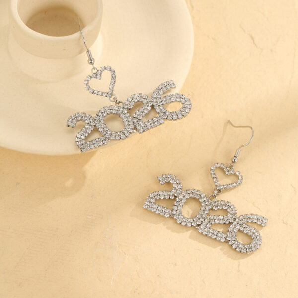Wholesale 2026 Digital Full Diamond Earrings