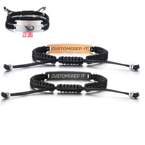Customized it engraved couple set bracelet