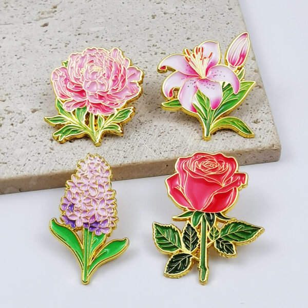 Wholesale Beautiful rose tulip flower metal brooch