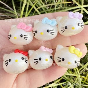 O1CN01wb4jFD2DhdRvOrbMR_2219354848641-0-cib Wholesale 10pcs Colorful Cartoon Cat Head Bow Acrylic Beads OLY Exclusive