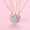 Wholesale love necklace good friend necklace set alloy oil drop jewelry
