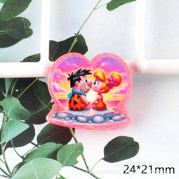 Wholesale New Cross-Border Straight Hole Cartoon Princess Animal DIY Acrylic Handmade Beaded Mobile Phone Key Chain Jewelry Accessories