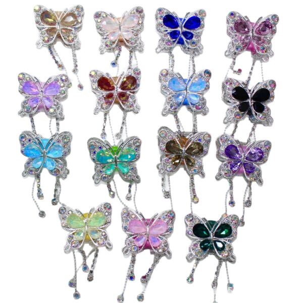 Wholesale 10pcs Soft ceramic three-dimensional butterfly crystal tassel beads