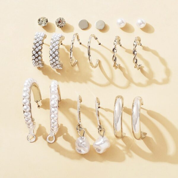 O1CN01wfoxbM1RNOOO6idPa_2219658172099-0-cib Wholesale Earrings Inlaid with Pearls Women's Earrings Set