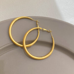 Brushed earrings - diameter 5cm