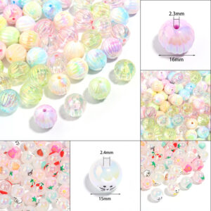 Wholesale 10pcs DIY Color Plated Round Beads