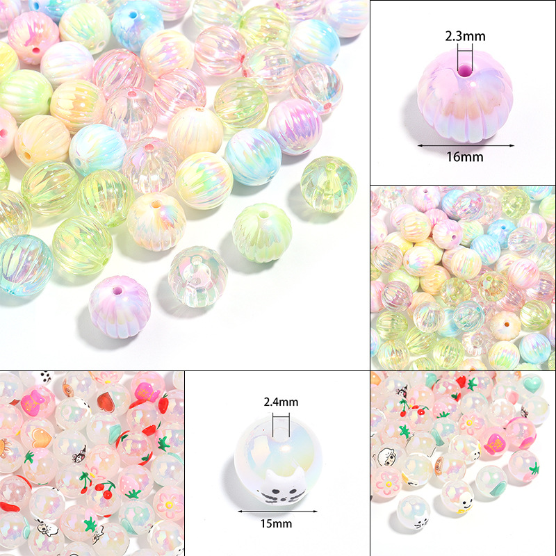 Wholesale DIY Color Plated Round Beads