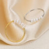 Wholesale Freshwater pearl titanium steel circular thin ring