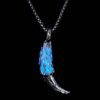 O1CN01whn91Z2IVKfJr0XOI_3919529291-0-cib Wholesale Men's Spike Flame Pattern necklace Dark Luminous Pendant