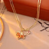 Wholesale Crystal Unicorn Gold Stud Earrings Necklace
