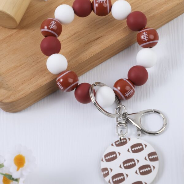 Wholesale Cartoon Sports Beaded Keychains Basketball Football Volleyball Pendant