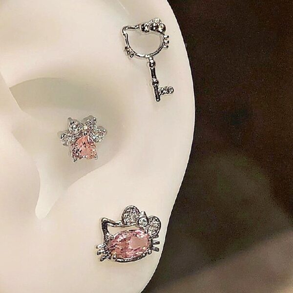 Wholesale Sweet and cool red snake wrapped cross earrings