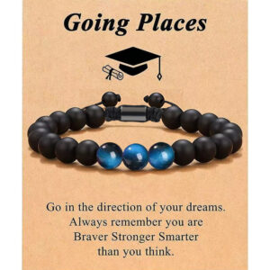 Black frosted blue tiger eye bracelet
