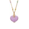 Wholesale Pink gold opening and closing box pentagram heart-shaped necklace