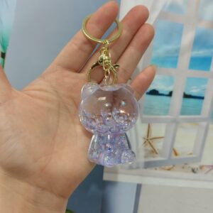 Glow-in-the-dark bear [purple] / Keychain + luminous oil bottle
