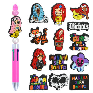 Wholesale Cartoon Charred Bead DIY Soft Gel Perforated Thick Patch Beads