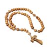 Wholesale Hollow Cross Rosary Pine Wood Bracelet Pendant