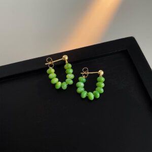 French Beaded Green Shell