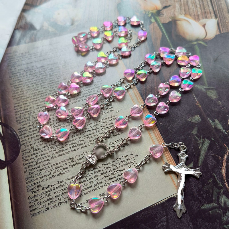 Wholesale cross pink love necklace beauty personality aessories